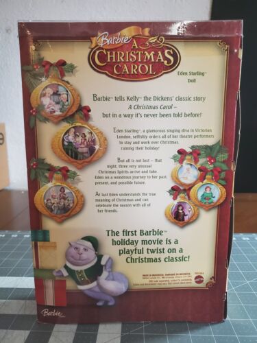 2008 Mattel Eden Starling bambola Barbie in un canto di Natale con gatto domestico nuova con scatola - Foto 3 di 9