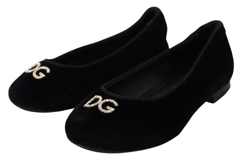 DOLCE & GABBANA Kids Shoes Suede Black Slip On Loafers Flats R-28 L-29 550usd - Image 3 of 4