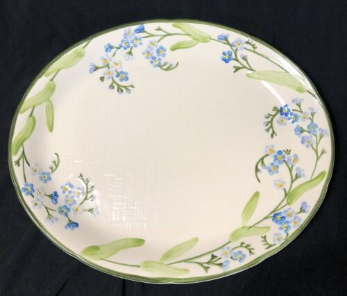 Rare Vintage Franciscan Forget Me Not 14" Oval Serving Platter Retired EUC #2 - Picture 2 of 8