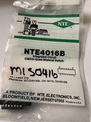 NTE Electronics NTE4016B IC CMOS Quad Bilateral Switch 14-lead DIP