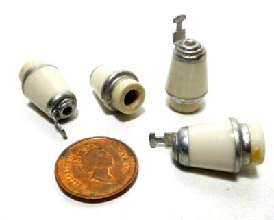 (4x PCS) Stand-Off Cone Steatite Insulator with Jack 3/4'' (No Hardware) Ceramic