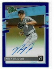 NICK NEIDERT 2020 Panini Donruss Optic AUTO BLUE #19/50 PRIZM Rated Prospects