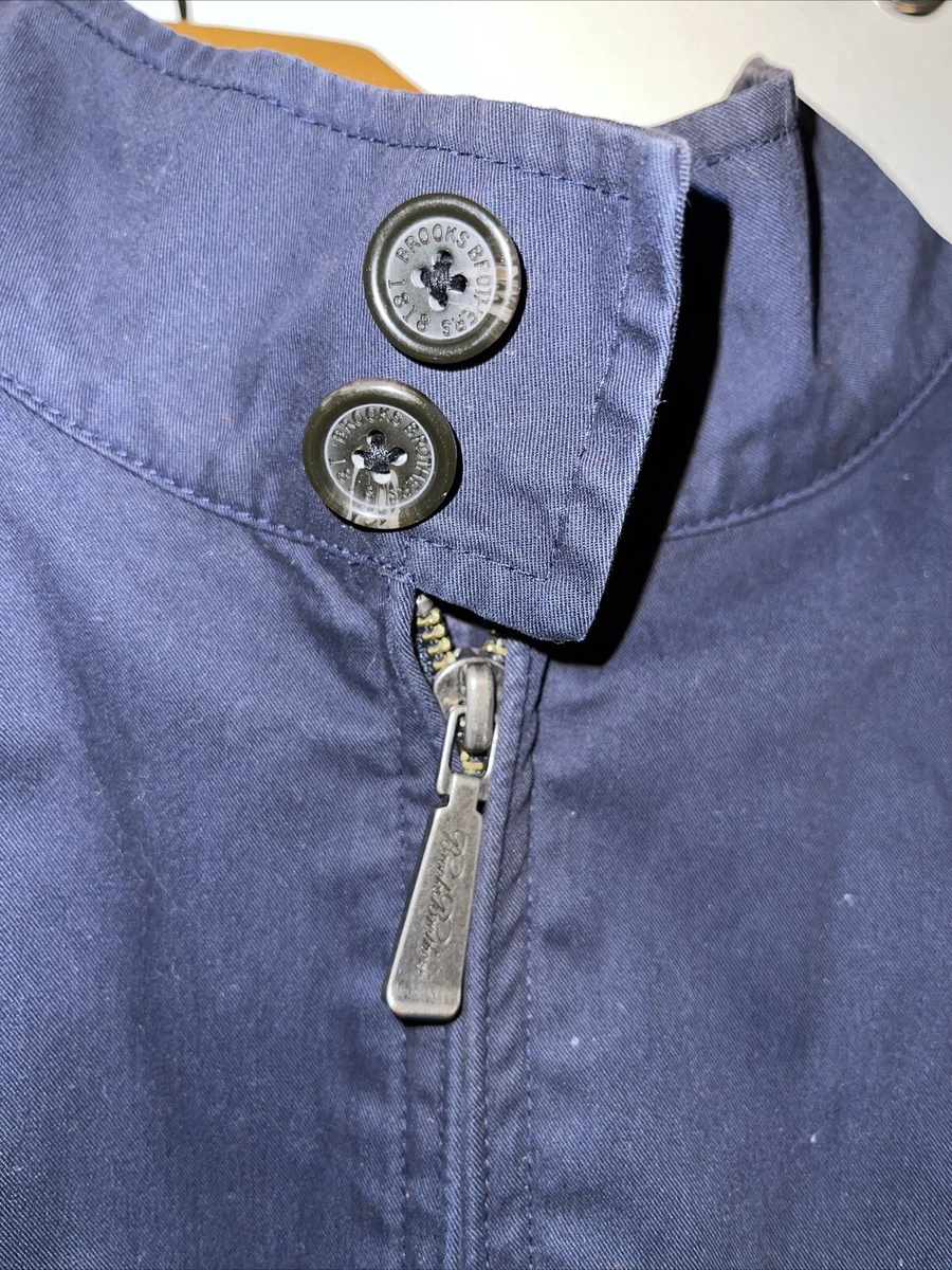 Brooks Brothers 346 Harrington Bomber Jacket Navy Blue Full Zip