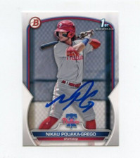 NIKAU POUAKA-GREGO SIGNED 2023 BOWMAN BASEBALL CARD AUTO