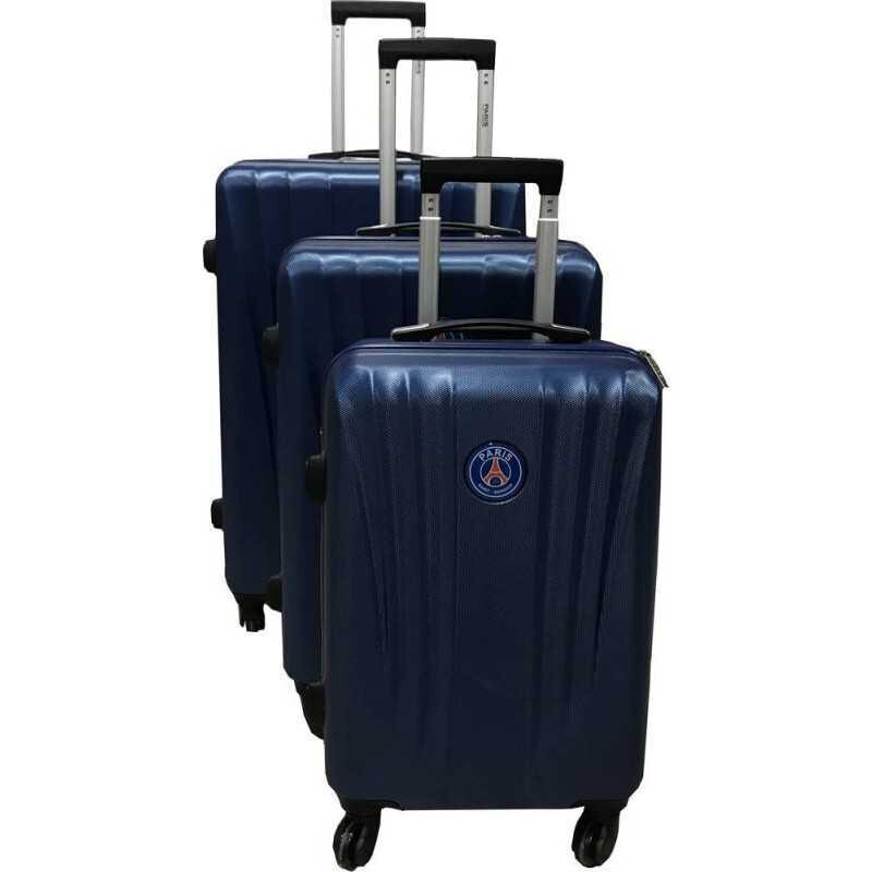 París Saint Germain Autorizado Conjunto De 3 Maletas Rígido ABS Con 4 Ruedas