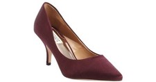 Badgley Mischka Women's Size 8 Wine Satin Pointed Toe 'monika Ii' Pumps