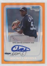 2011 Bowman Chrome Prospects Orange Refractor 4/25 Adonis Cardona Auto 1u6