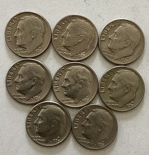 1973 D (6),  1975 D (1), & 1978 D (1) Roosevelt Dime 8-Coin Lot