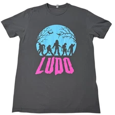 LUDO Band T-Shirt Zombie Walk Graphic Tee Medium Gray Blue Pink Next Level Size