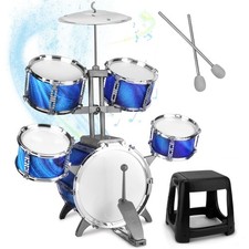 Kids Drum Set for Toddlers 1-3 Musical Jazz Drum with Stool Toys for 2-5 4-6 ...