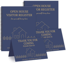 2 Pack Open House Visitor Registry 8.5"x 11" Real Estate Sign in Book for Ope...
