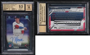 2016 Bowman Draft Chrome Pick Black Refractor /75 Nolan Jones BGS 9.5 Auto