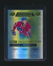 MICHAEL PEZZETTA 2021-22 UPPER DECK CREDENTIALS DEBUT TICKET YELLOW RC 190/249