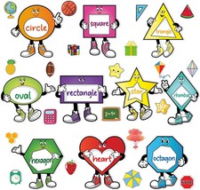 30 Pieces Shapes for Classroom Wall, Shapes Bulletin Board Set, Classroom Decor