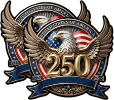 America 250th Anniversary Car Decal Sticker, 1776-2026 American Eagle Sticker fo
