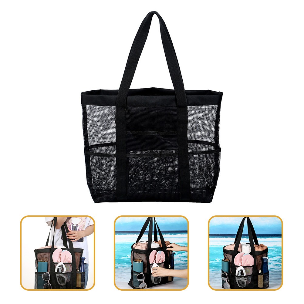 Sacca Da Mare Borsa Rete Di Grande Capacità Per Giocattoli Spiaggia