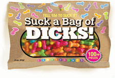 Suck a Bag of Dicks - Adult Pecker-Shaped Candy- Tell 'EM to Suck It - 100 Piec