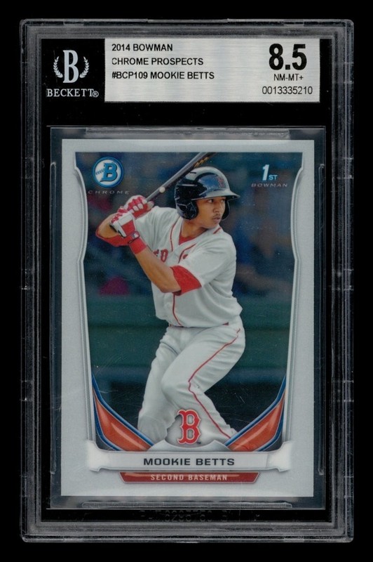2014 Bowman Chrome Prospects: #BCP109 Mookie Betts BGS 8.5 NM-MT+