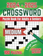 2024-2025 Crossword Puzzle Books For Adults Large Print 100 Puzzles With...