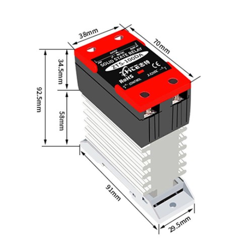 1xSSR Halbleiterrelais DC zu AC3-32VDC Steuerung 24-480VAC 10-120A mit Kühlkörper - Bild 10 von 18