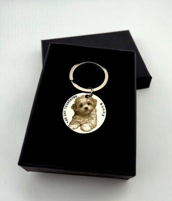 Schlüsselanhänger mit Gravur, Hundemarke, Pet ID tag, Dog tag, Fotogravur