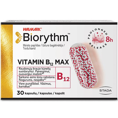 Vitamin B12 Biorythm mit verlängerter Wirkstofffreisetzung, 30 Kapseln