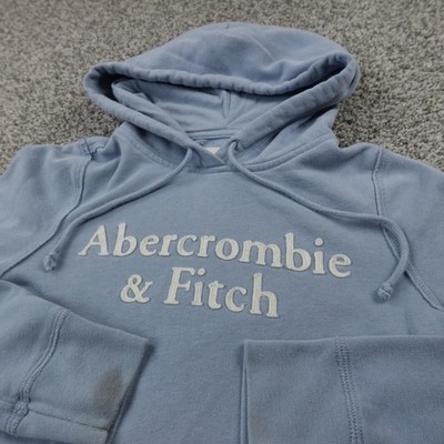 VTG Abercrombie Fitch Hoodie Womens XS Blue Embroidered Pullover
