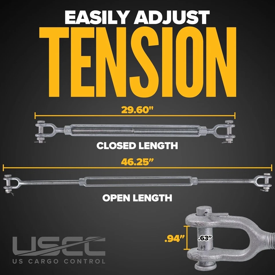 Heavy Duty Galvanized Turnbuckle for Wire Rope - Image 4 of 4