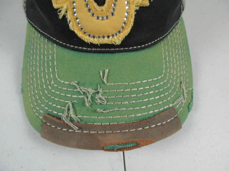 Gorra True Religion verde gris envejecida correa de cuero de herradura Foto 3 de 4