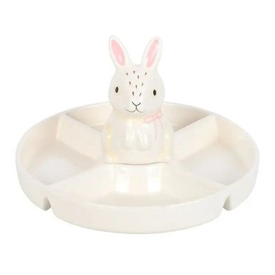 something different Bunny Chip and Dip Snack Serving Dish