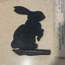 Antique Iron Rabbit Silhouette 6.5” Possibly From Weathervane