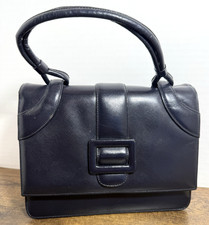 Vintage Bienen Davis Navy Accordian Style Handbag