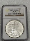 2008 W Burnished Silver Eagle NGC MS 70 ~ Brown Label ~ NO SPOTS ~ PRISTINE