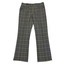 True Vintage 60s 70s Talon Zipper Plaid Flare Pants Men's 37x32 Disco