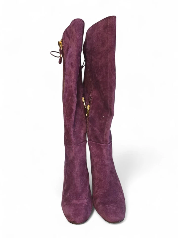 Botas Latigo Pearla Hasta la Rodilla Gamuza Tacón Alto Cremallera Talla 7 en Púrpura Foto 4 de 4
