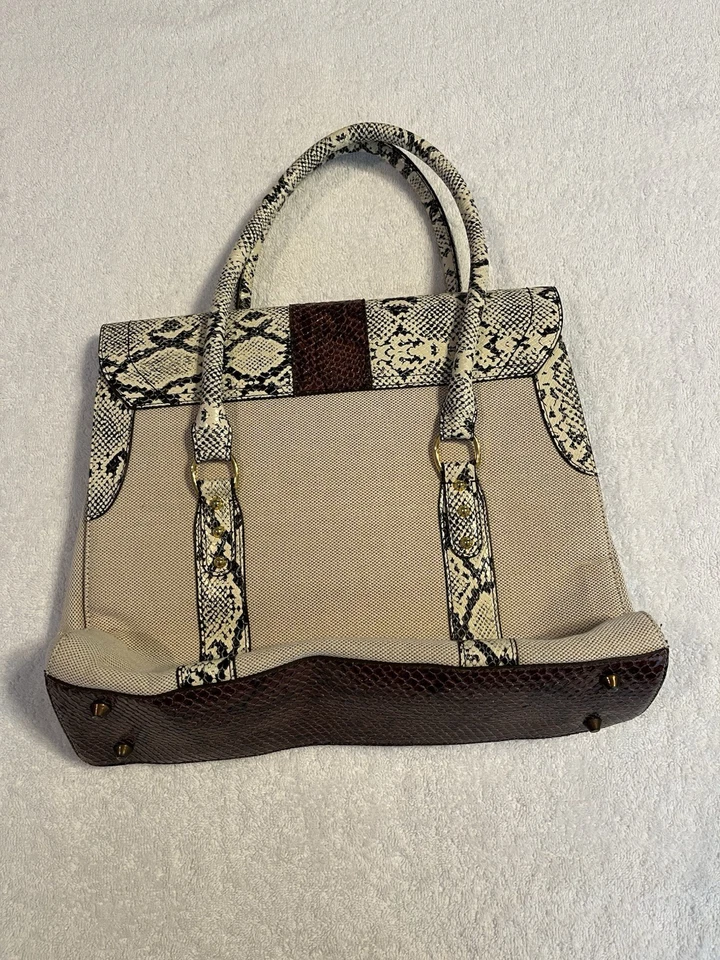 Bolso Cartera Bolso Dolce & Gabbana Off White Piel de Serpiente Piel de Pitón Natural Foto 3 de 4