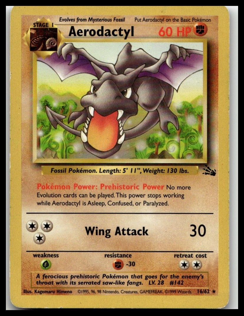 Aerodactyl (16) Fossil 16/62 Rare MP