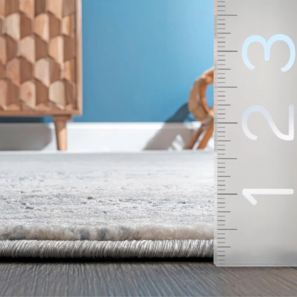 Alfombra Tribal Envejecida Crepúsculo, 4x6, Plateada Foto 2 de 4