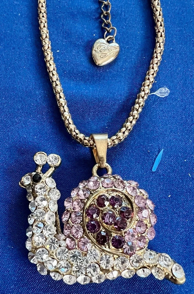 Lote de 2 Collares Vintage Betsey Johnson Cristal Tono Dorado Kitsch Retro Años 90 Foto 4 de 4