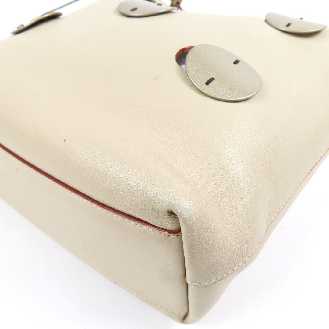 PRADA Vintage Tote Bag with Pouch Leather Plastic Ivory Ladies Used thumbnail 5