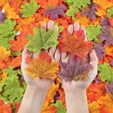 Fall Autumn Leaves Artificial Maple Decor Halloween Thanksgiving Color 200 PCS