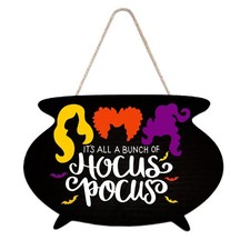 Halloween Hocus Pocus Door Sign Hocus Pocus Hanging Sign Witches Theme Wooden...