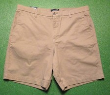 Chaps Men's Chino Stretch Shorts, Tan, Cotton Blend, Size 38, NEW, Reg 55