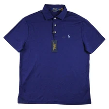 Polo Ralph Lauren Polo Shirt Mens Medium Blue Custom Slim Fit Short Sleeve $110