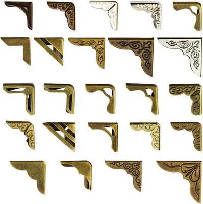 96PCS Metal Book Corner Protector, 24 Styles Iron Guard Edge Cover, Vintage Meta