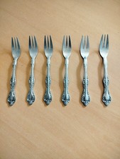 6 Vintage Kuchengabeln IIC Rockingham &ndash; Edelstahl Rostfrei &ndash; Top Zustand