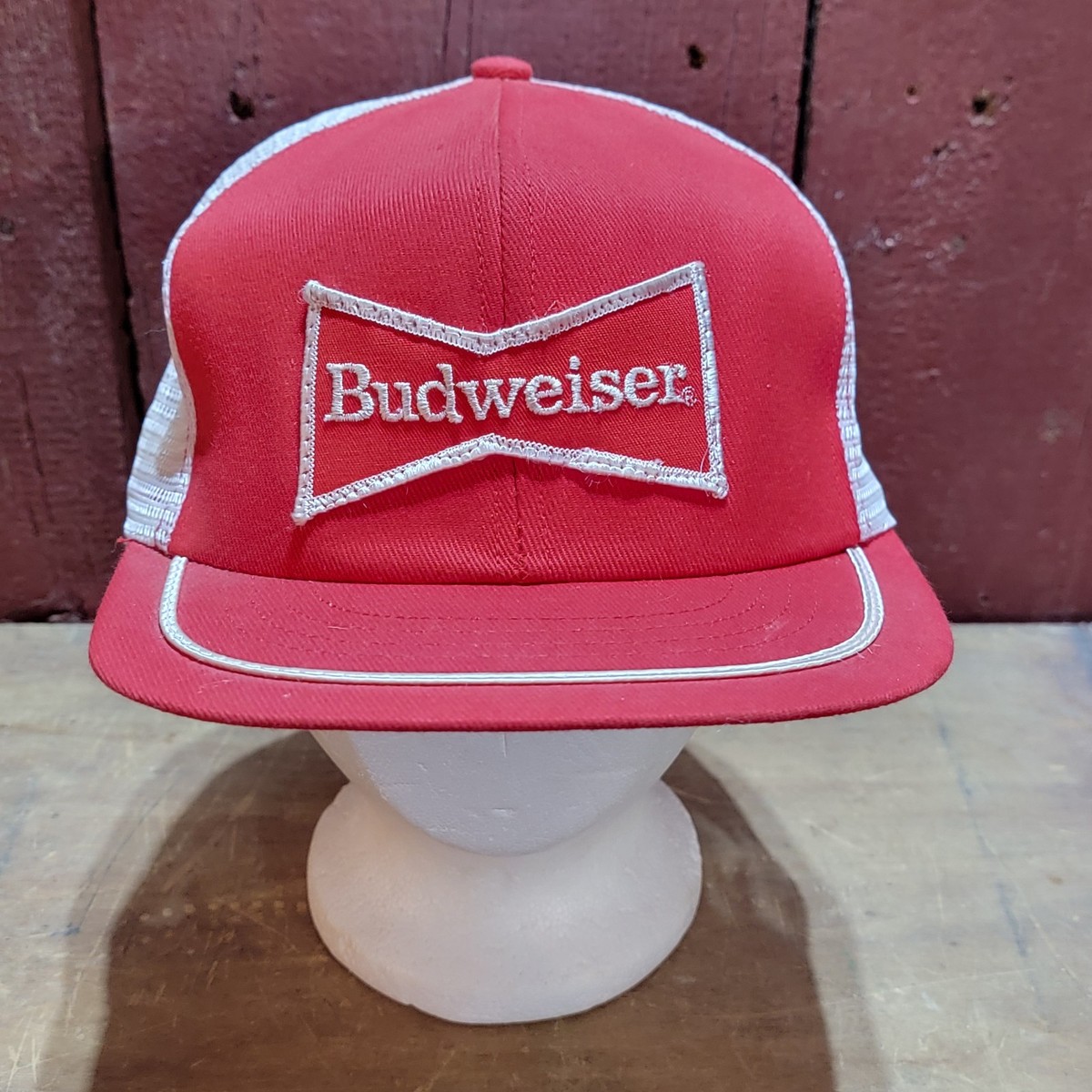 【Budweiser】 80s mesh cap Vintage 80s Swingster Budweiser Trucker Hat Mesh Cap Beer Patch