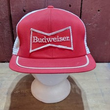Vintage 80s Swingster Budweiser Trucker Hat Mesh Cap Beer Patch Made in USA
