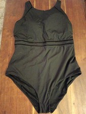 Image of Black High neck Tummy Control Shaping Swim Suit