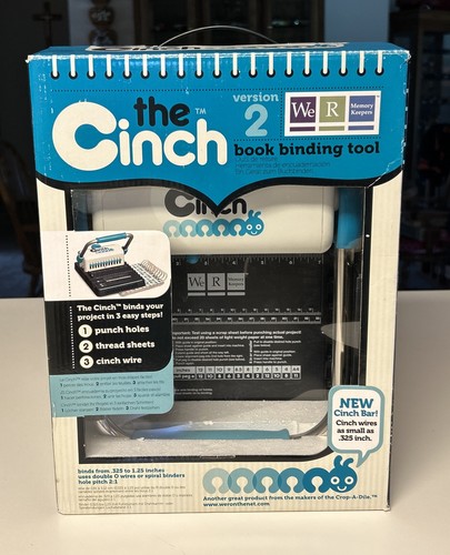 The Cinch Book Binding Machine Tool We R Memory Keepers Version 2 Tested W/Box